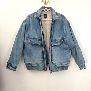 wild fable Light Blue Denim Sherpa Jacket